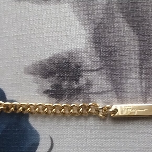 Salvatore Ferragamo Vintage Gold Chain Shoulder Bag Black Patent Snakeskin - Picture 3 of 8